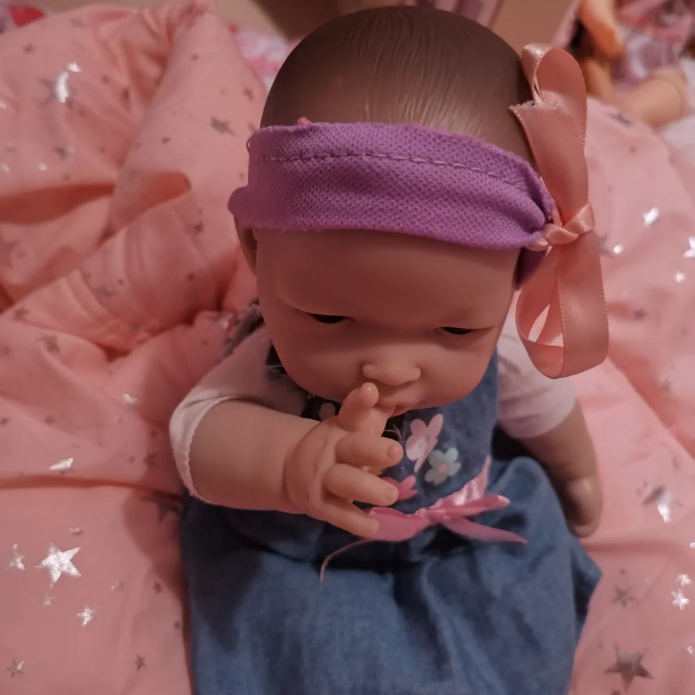 Asian Berengeuer Sweet Baby Doll in Denim Dress with Pink and Purple Details - Picture 16 of 16